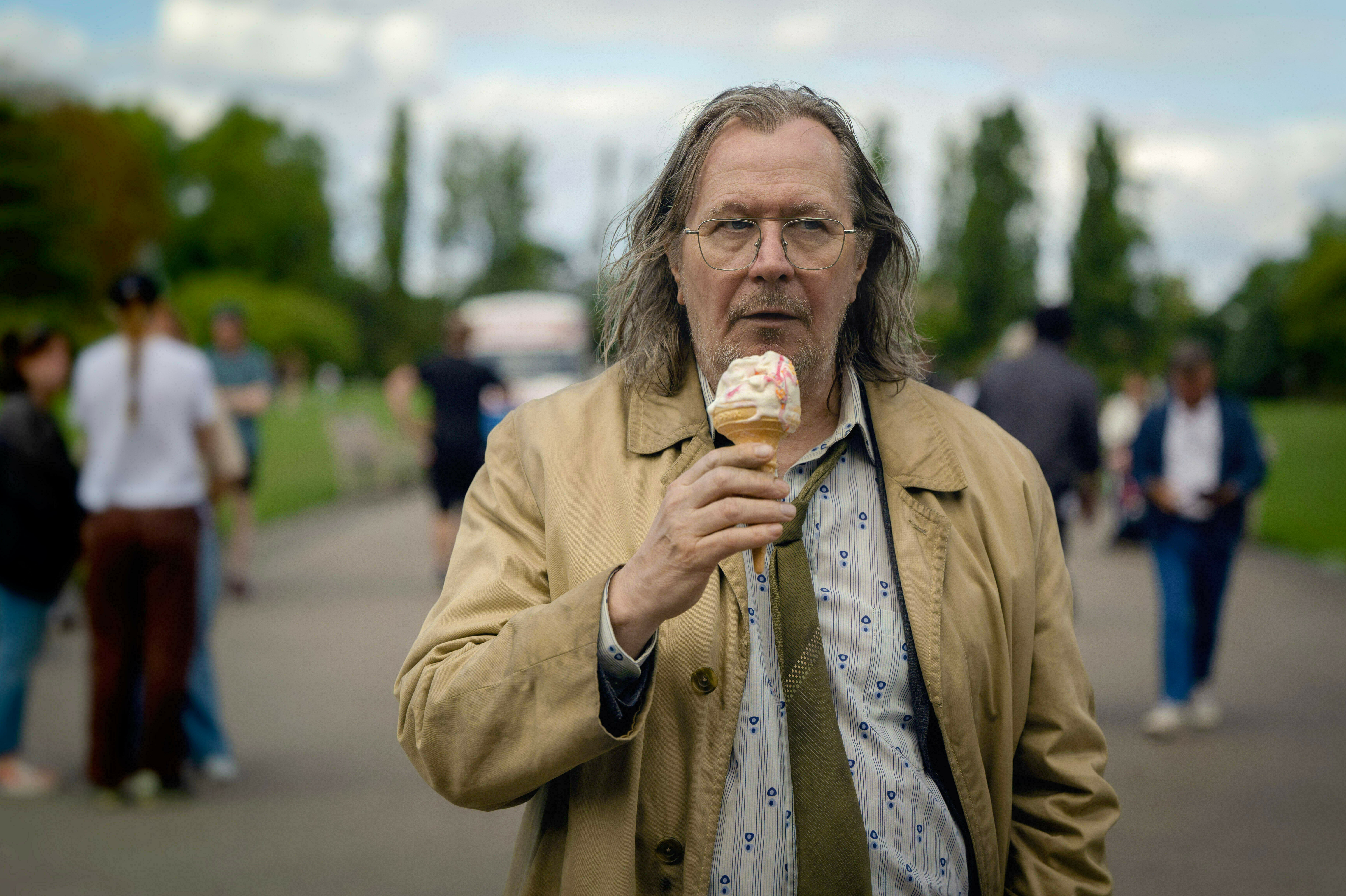 In Apple TV+'s <em>Slow Horses</em>, Gary Oldman plays Jackson Lamb, the slovenly, brilliant spy who's in charge of a group of failed British spies. The series is based on Mick Herron's <em>Slough House</em> novels. Herron says Lamb might not have &quot;a heart of gold&quot; but he does have &quot;a moral code.&quot; (Apple TV+)