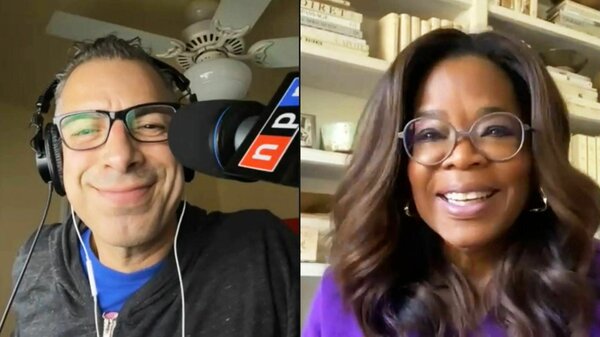 A diptych of NPR's A Martinez and Oprah Winfrey.