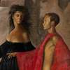 Dans la tour (In the Tower)/Self-Portrait of Leonor Fini with Constantin Jelenski, 1952, oil on canvas