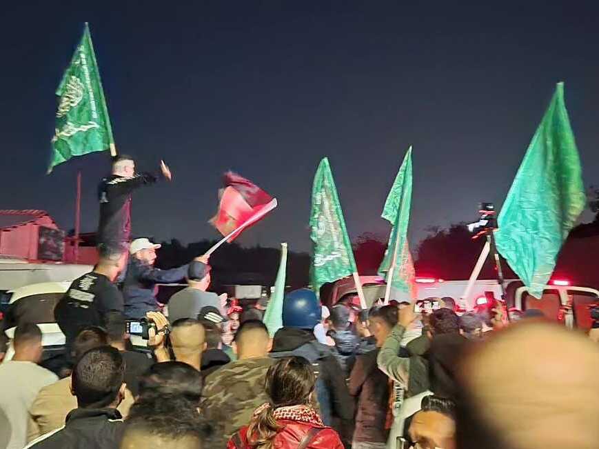 During protests in the West Bank, Palestinians carry Hamas flags and chant support for the Qassam Brigades, the military wing of Hamas. (NPR)