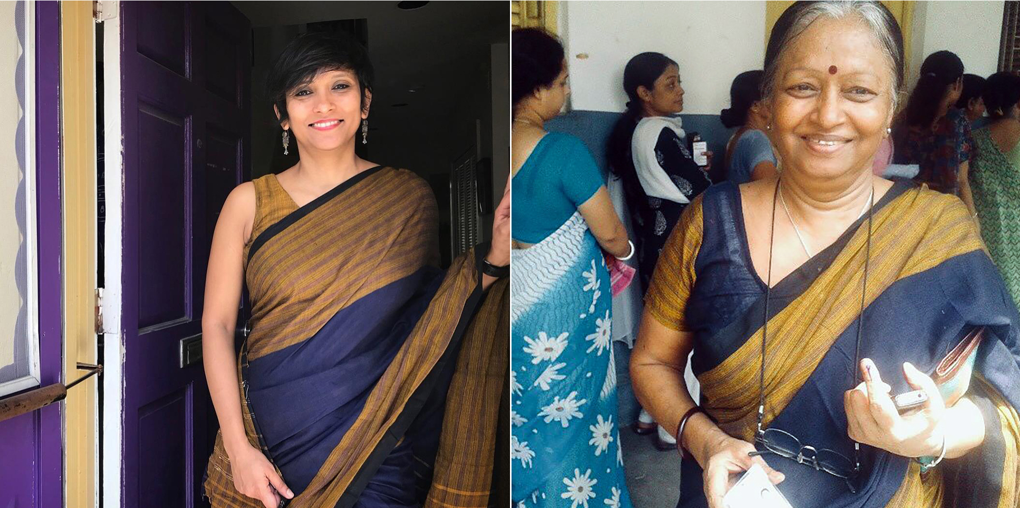 From glacier babies to a Barbie debate: 7 great global stories you might have missed 8 Rhitu Chatterjee of NPR (left), cherishes the memories wrapped up in this sari, which belonged to her mother, Manju Chatterjee. Rhitu began wearing the sari after her mother's death. She says it takes her at least 15 minutes to drape the garment but her mom could drape it in 5 minutes.