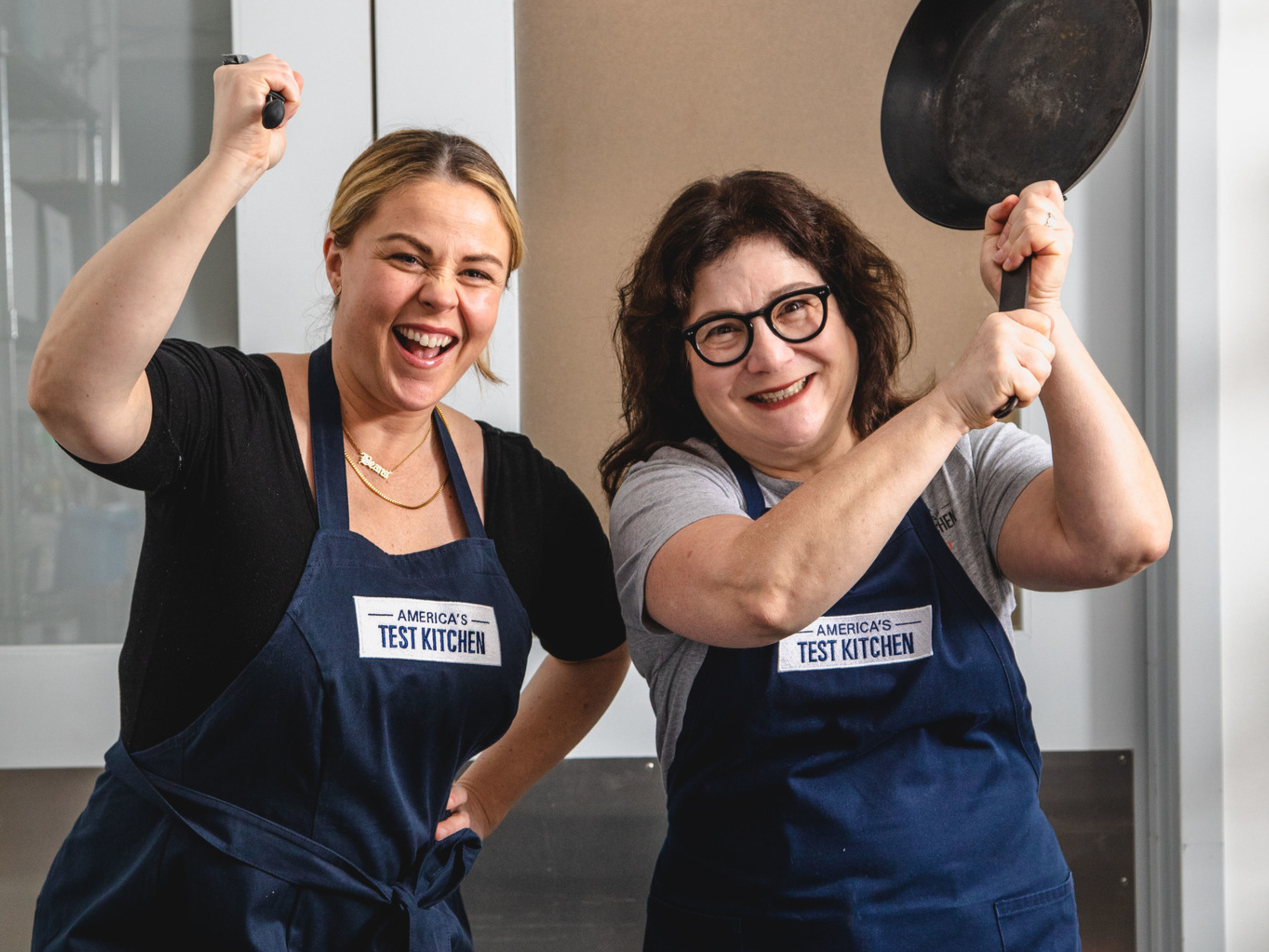 Gear Heads, Lisa McManus and Hannah Crowley are on the lookout for the best kitchen tools. (America's Test Kitchen)