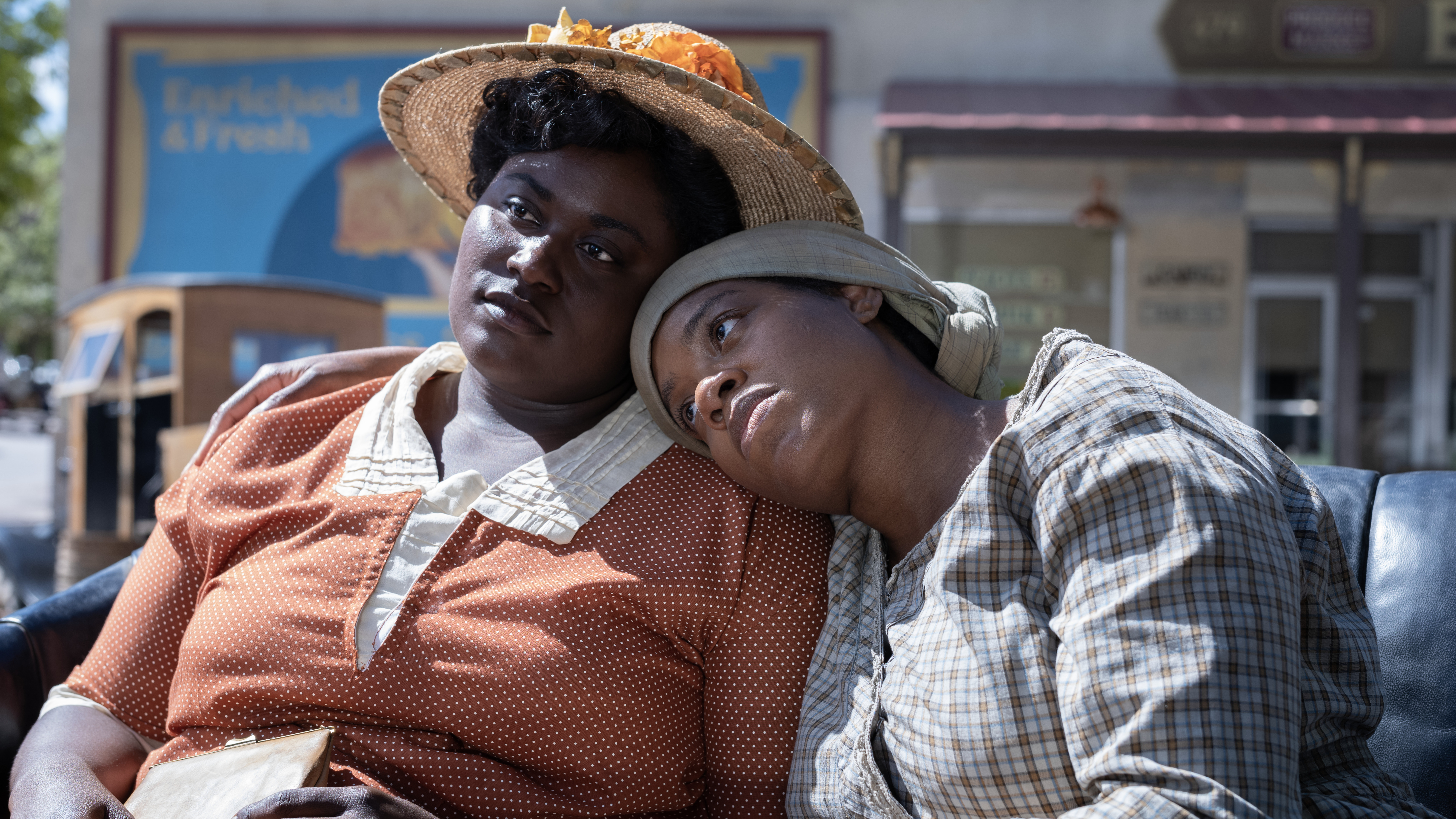 Sofia (Danielle Brooks) and Celie (Fantasia Barrino) in the 2023 film reincarnation of The Color Purple.