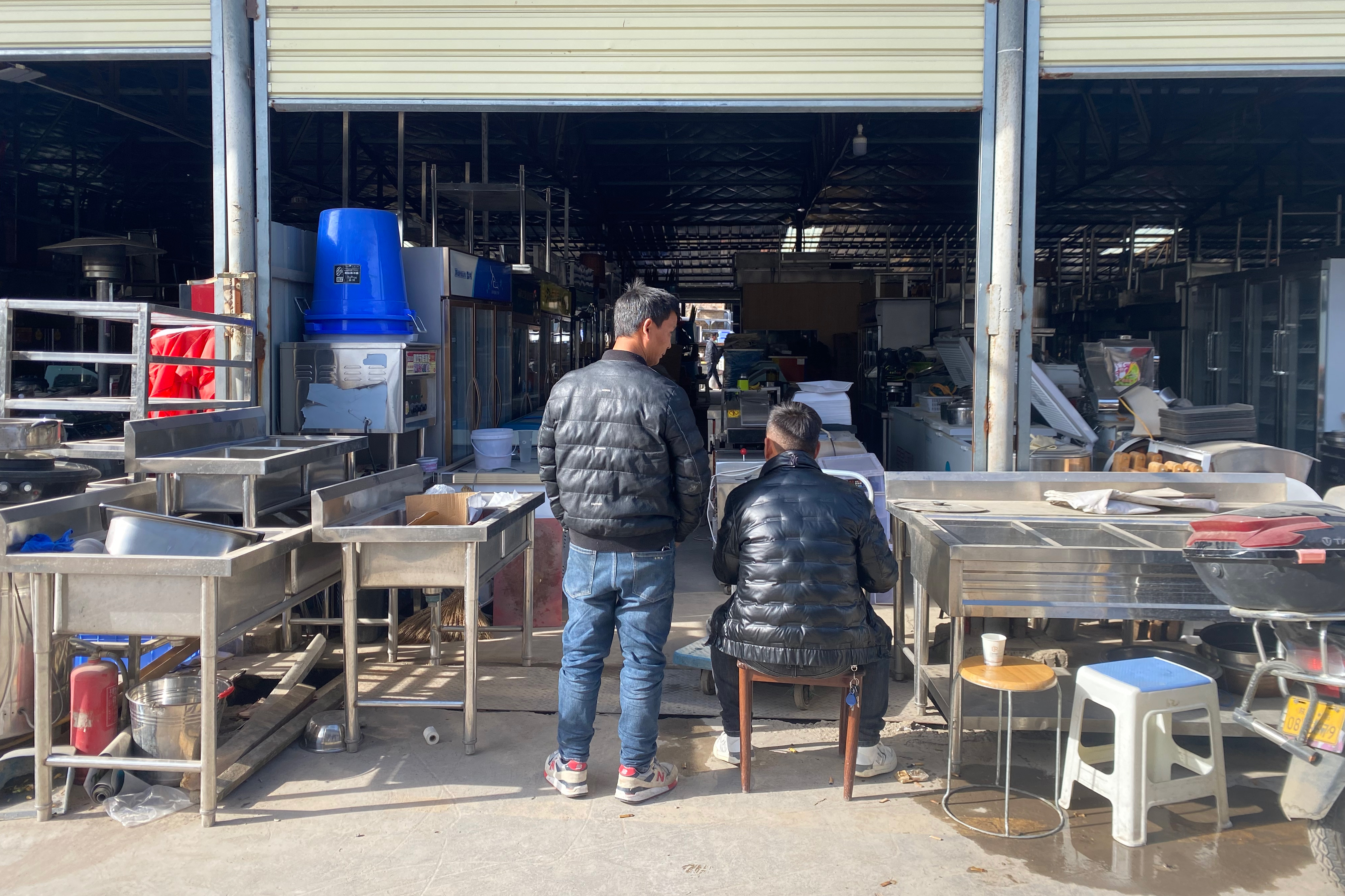 An appliance market in Xi'an, China, where Jiang has a construction equipment rental company. He says economic conditions are worse now than during the pandemic, when he started the appliance business, and he isn't selling as much as he used to. (NPR)