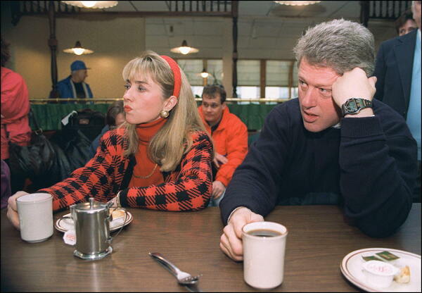 Hillary Clinton with Bill Clinton in Bedford, N.H. in 1992 when Bill was running for president. His better-than-expected finish catapulted him to the Democratic nomination.