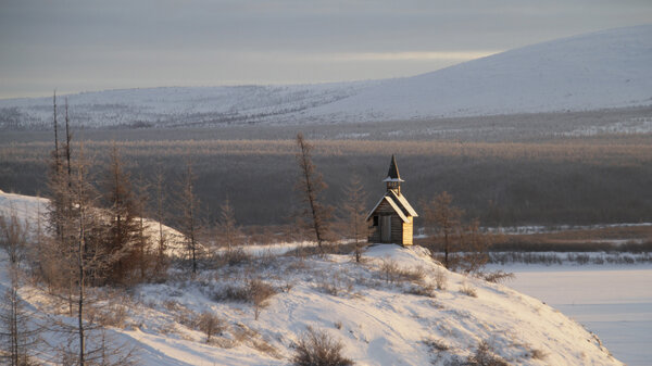 A small chapel on the grounds of the Northeast Science Station near the Russian town of Chersky.
