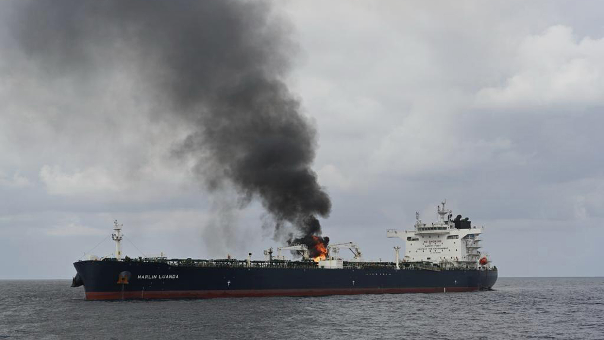 Crew extinguishes fire on oil tanker hit by Houthi missile off Yemen