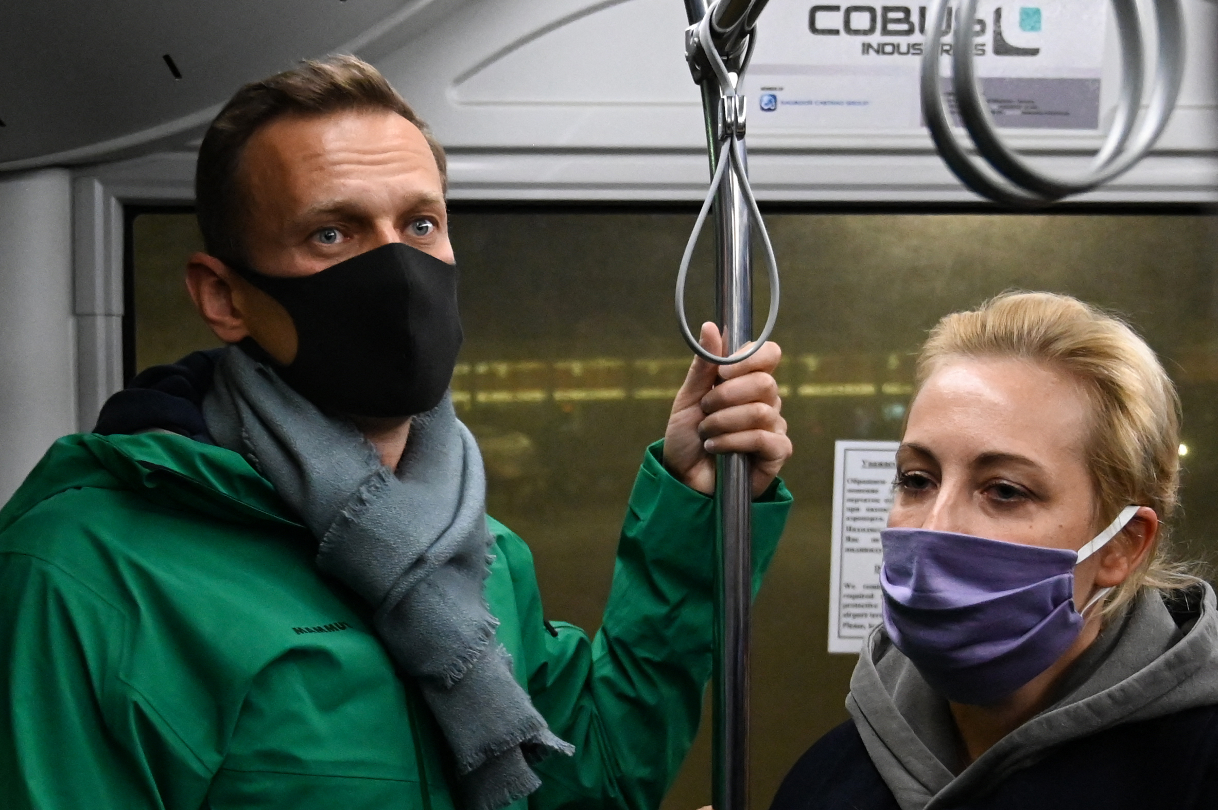 Photos: See Russian anti-corruption leader Alexei Navalny's life in pictures 14 January 17, 2021: Russian opposition leader Alexei Navalny and his wife Yulia ride on a bus to a terminal of Moscow's Sheremetyevo airport. Navalny returns to Russia from Germany, facing imminent arrest. The 44-year-old is flew back to Moscow after spending months in Germany recovering from a poisoning that he said was carried out on the orders of Pres. Vladimir Putin.