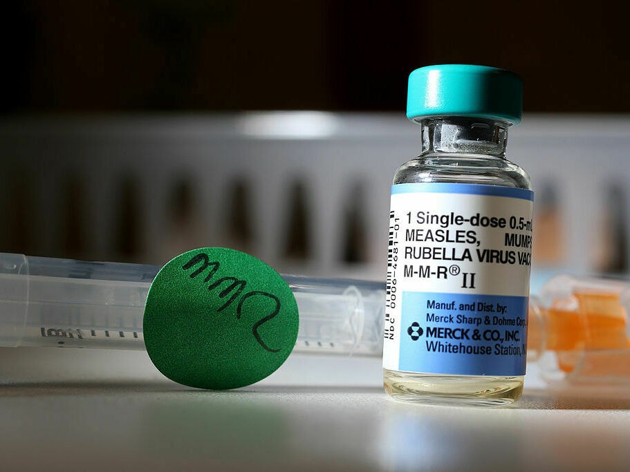 A dose of the measles, mumps and rubella vaccine. When an unvaccinated person is exposed to measles, public health guidance if for them to get vaccinated within three days. (Getty Images)