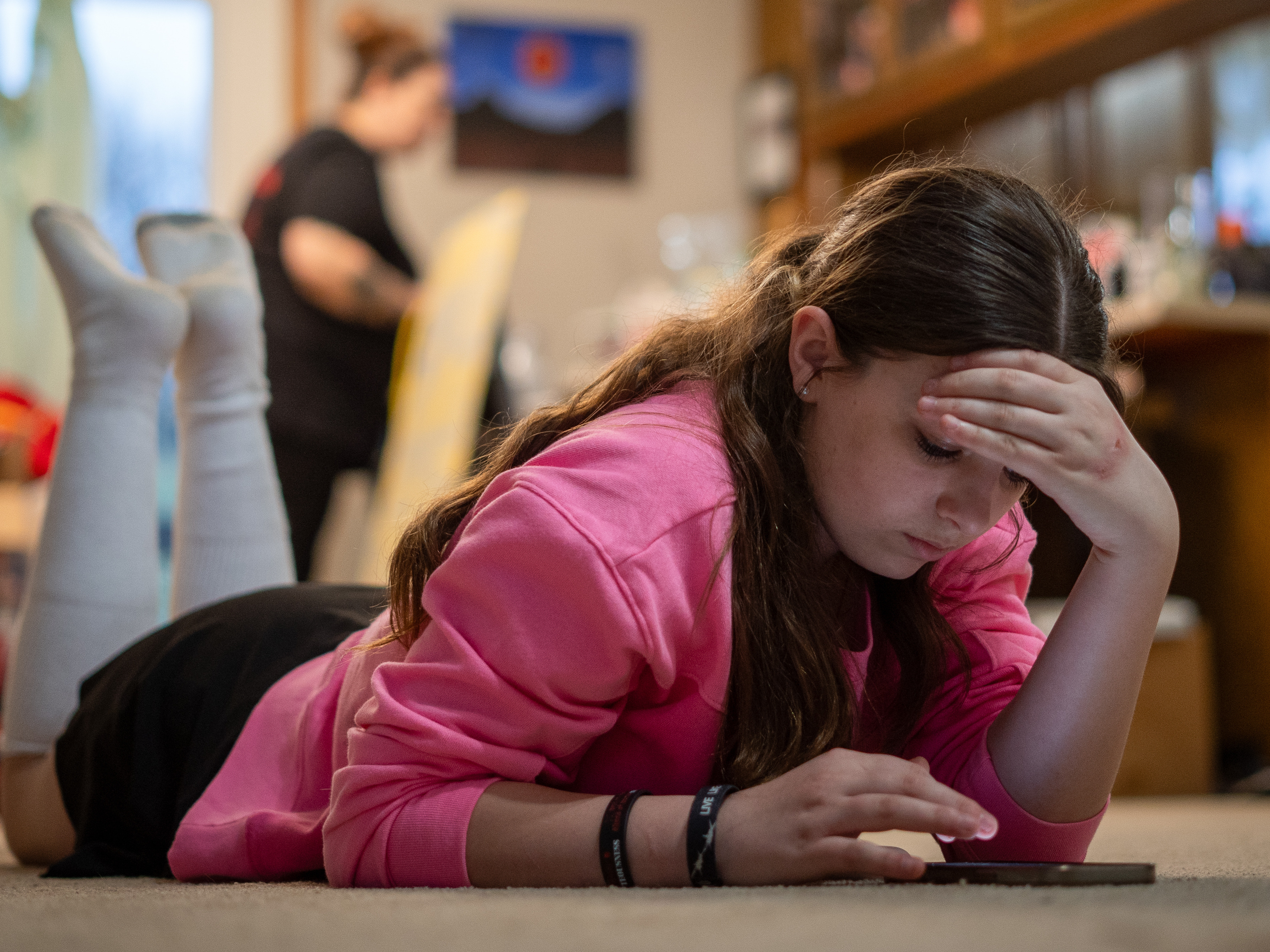 They were injured at the Super Bowl parade. A month later, they feel forgotten 1 Bridget Barton's daughter, Gabriella, had a previous burn on her stomach from a styling iron that reopened when she fell to the concrete at the parade. Seeing it now prompts memories of her mom protecting her at the chaotic scene. In the weeks since, she has decided to join a boxing club instead of a dance team.