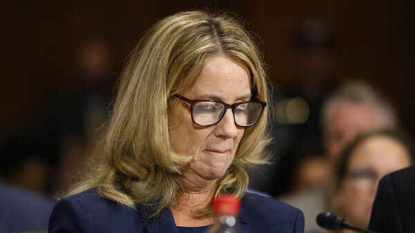 Christine Blasey Ford speaks during a hearing of the Senate Judiciary Committee, Sept. 27, 2018, on Capitol Hill in Washington, D.C.