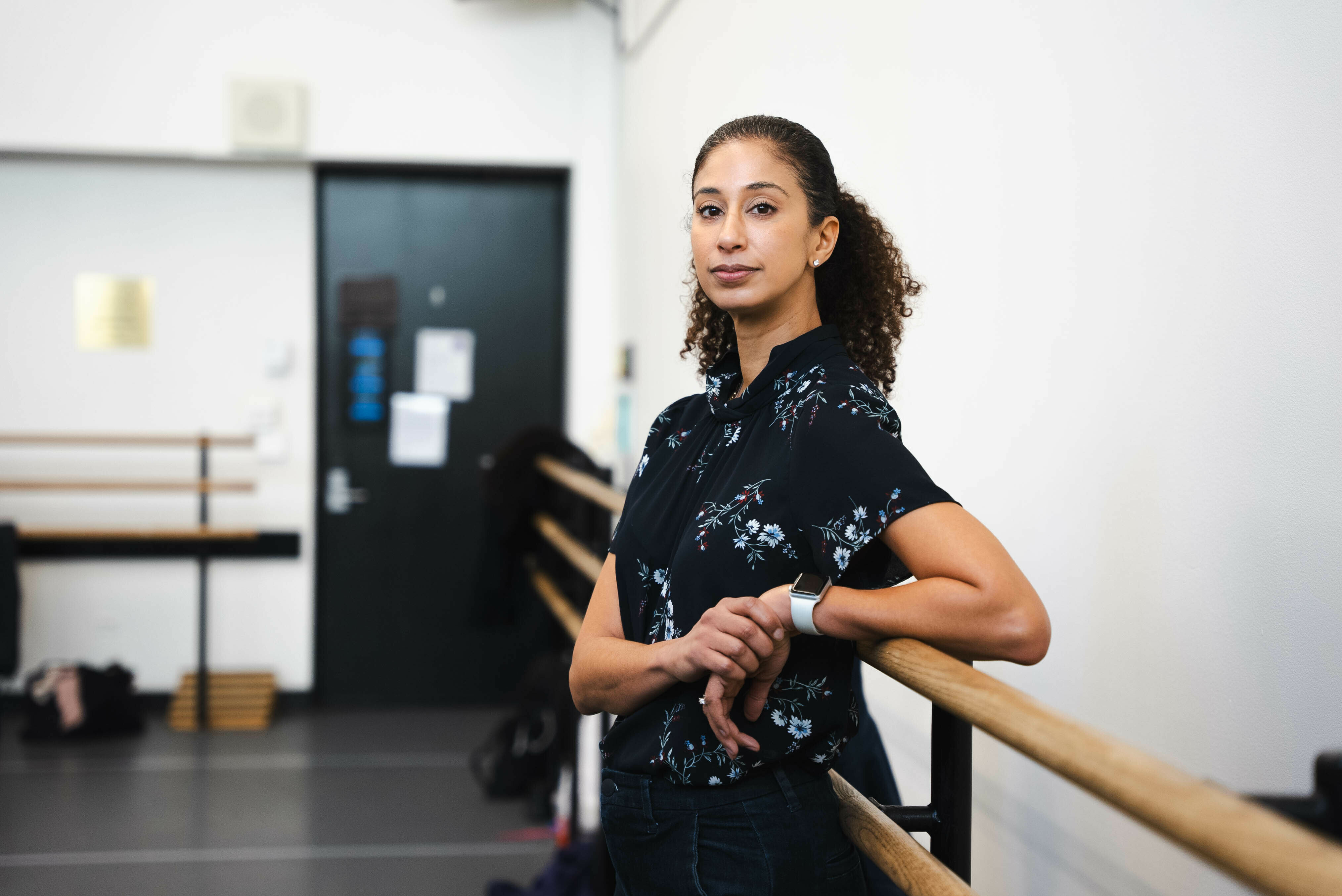 Graf Mack, a former dancer, watches a class from the sidelines.