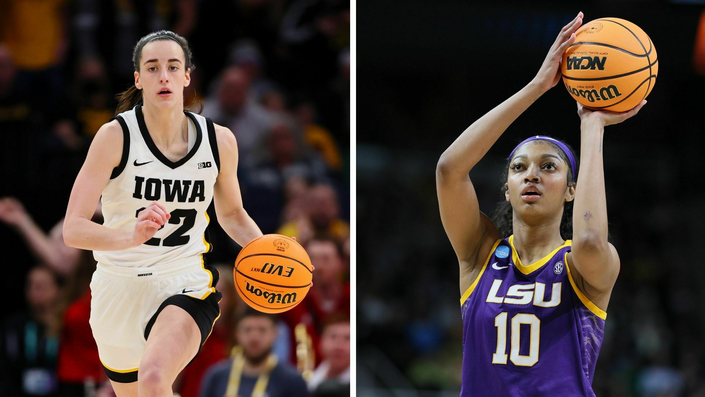Caitlin Clark and Angel Reese face off in Elite Eight game : NPR