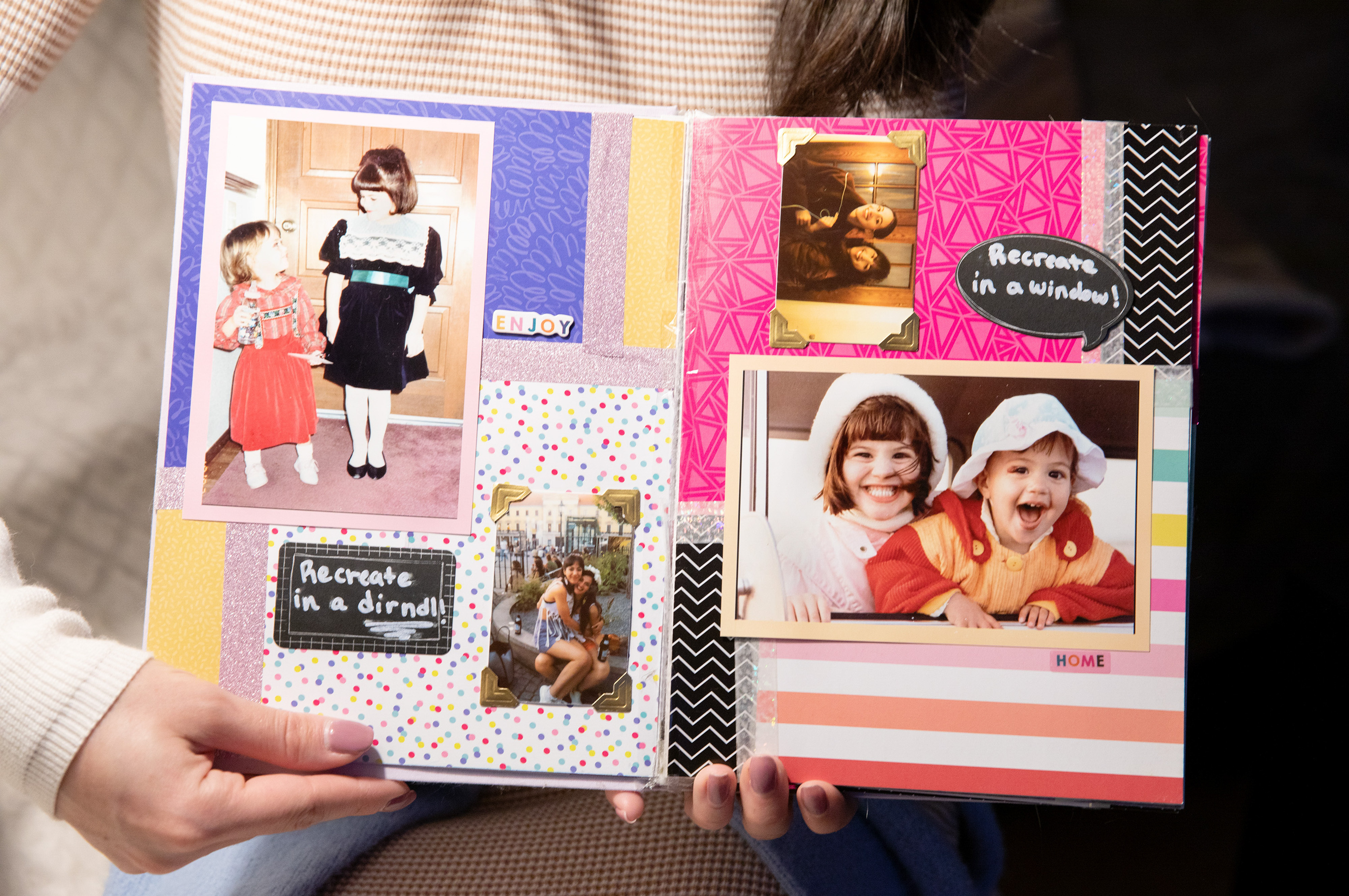 Sisters make peace with dark memories through art, science and each other 2 Sofie Elliott displays a scrapbook with photographs of herself and her sister, Simone Elliott.