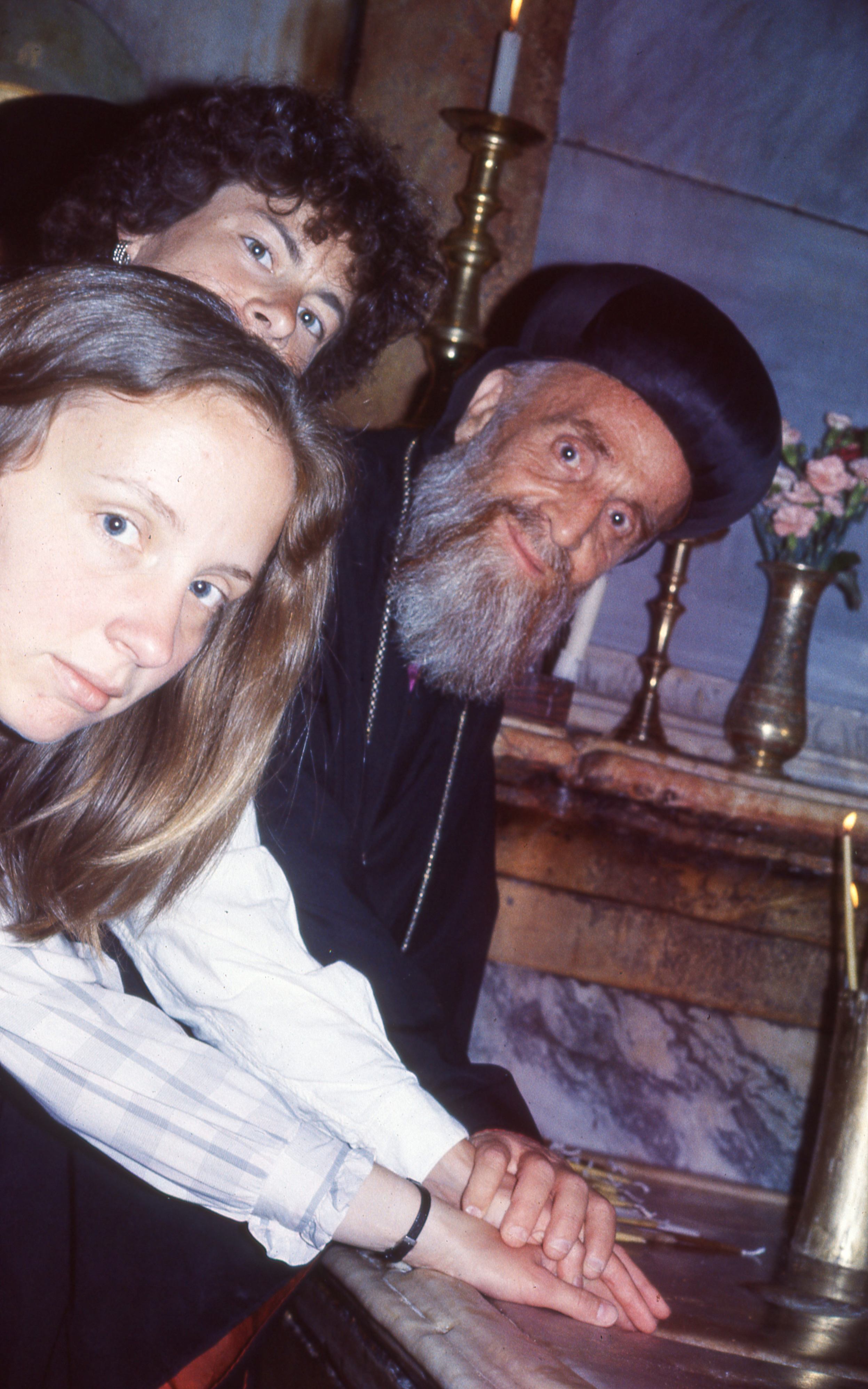 How two good friends became sworn siblings — with the revival of an ancient ritual 2 At the Church of the Holy Sepulchre, Archbishop Jajjawi offered to perform an ancient ritual that would join Darling Young, left, and Harvey as sisters.