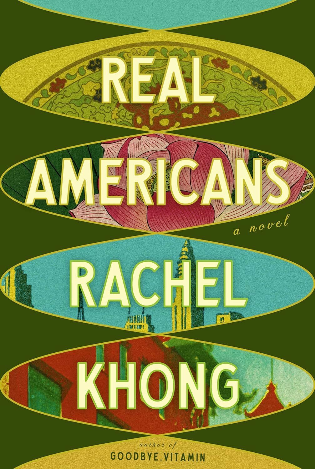 A book cover showing four illustrated oval panels featuring architectural details and floral patterns.