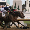 Mystik Dan wins the Kentucky Derby by a nose