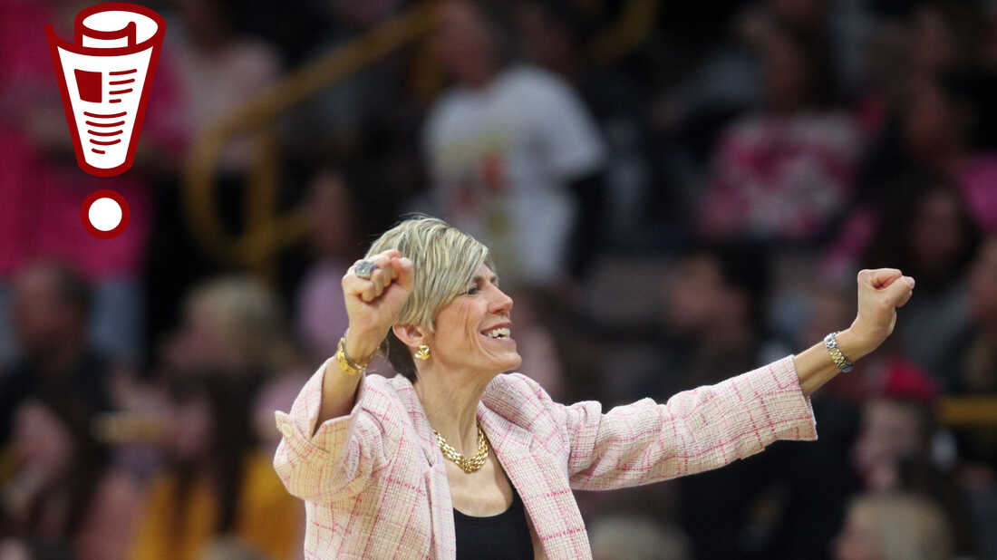 Head coach Jan Jensen of the Iowa Hawkeyes, at Carver-Hawkeye Arena on February 23, 2025 in Iowa City, Iowa. (Photo by Matthew Holst/Getty Images)