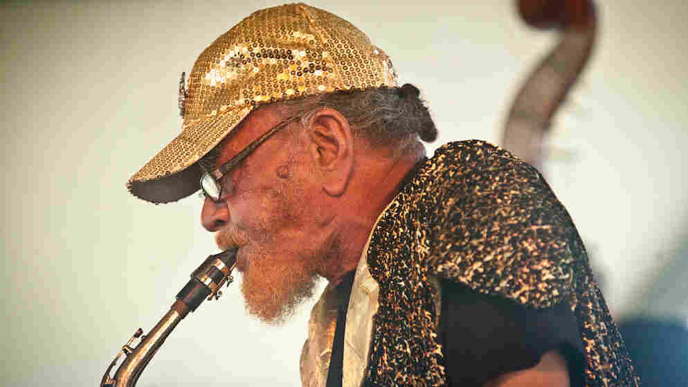 Marshall Allen performs at the CareFusion Newport Jazz Festival 2010.