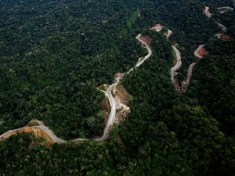 When completed, the Interoceanic Highway will link Brazil's Atlantic coast to Peru's Pacific ports. (NPR)