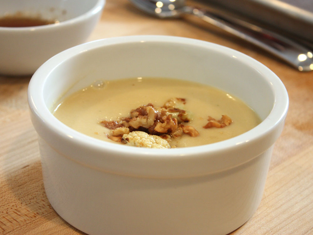 The finished product, garnished with oven-roasted cauliflower, toasted walnuts and brown butter. (NPR)