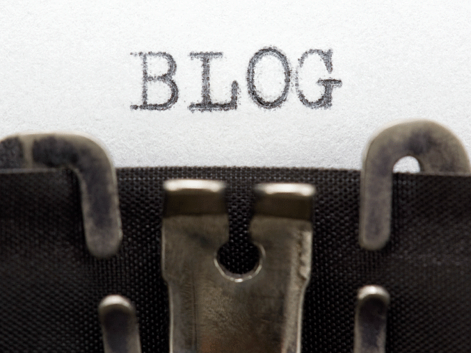 The word blog, as typed on a typewriter
