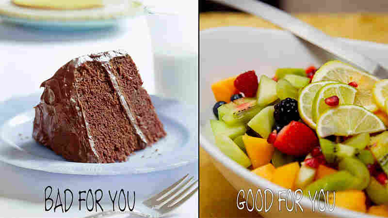 Cake and fruit