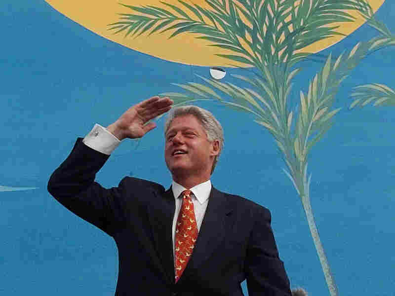 President Clinton waves to supporters during a campaign rally in Florida in 1996.