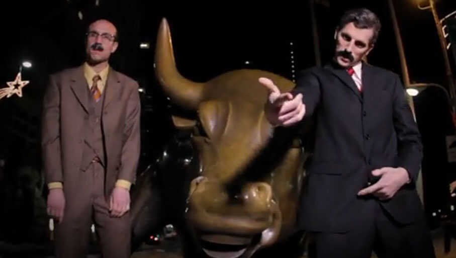 Comedy rap duo Bill and Adam perform Fear The Boom And Bust