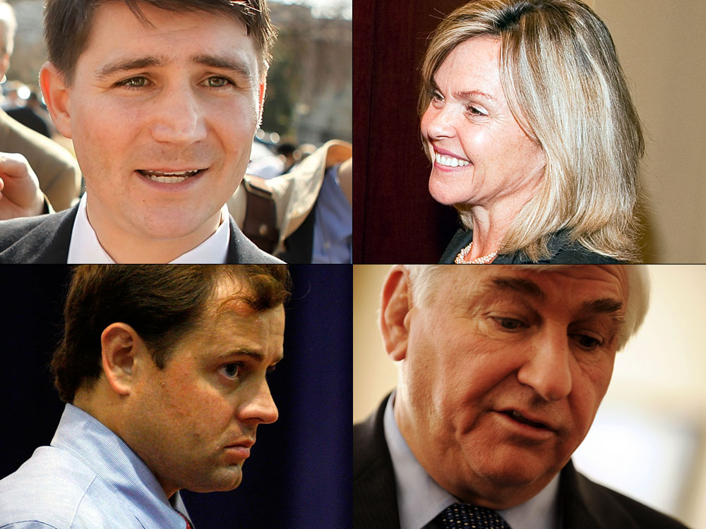 About 40 House Democrats — including (clockwise from left) Ohio Rep. John Boccieri, Colorado Rep. Betsy Markey, Florida Rep. Allen Boyd and Virginia Rep. Tom Perriello — are being targeted by the National Republican Congressional Committee for their support of the health bill. (Getty/AFP/Images for Jumpstart)