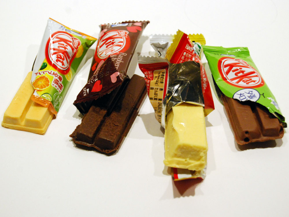 Why stop at just chocolate and crispy wafers? In Japan, Kit Kats come in many flavors, including ginger ale, soy sauce, green tea and banana. (NPR)
