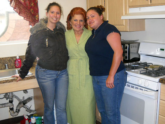 Dr. Diane West (center), who runs a program for women at U.S. Vets, a nonprofit in Long Beach, Calif., with transitional housing residents Margaret Ortiz (right) and Andrea Guara.