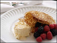 Sweet Crepes with Raspberries and Blackberries
