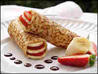 Sweet Crepes with Bananas, Strawberries and Hazelnut Spread