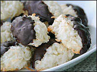 Chocolate-Dipped Coconut Macaroons