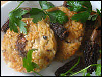 Morel Risotto Cakes