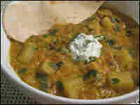 Curried Red Lentil Soup With Raita