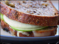 Grilled Jarlsberg And Granny Smith Apple On Raisin Walnut Bread
