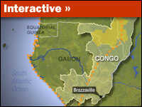 A map of the Republic of Congo lowland gorilla range.