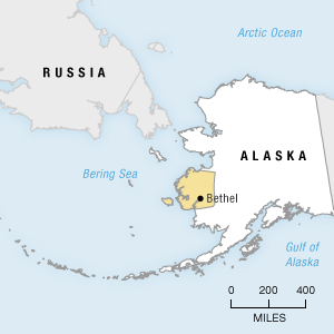 Map of the Yukon-Kuskokwim Delta