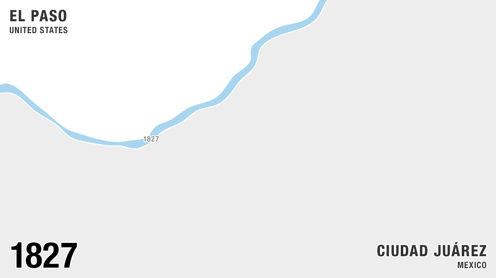 Animated map showing the Rio Grande's path at different points time.