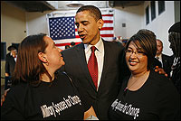 Candidates Woo Texans on Eve of Primaries 3 Illinois Sen. Barack Obama speaks to supporters during a town hall meeting with veterans March 3 at the American GI Forum in San Antonio.