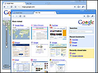 Google's 'Shiny' New Web Browser 1 The opening page for Google's new Web browser brings users to nine of the Web sites they've visited most recently.