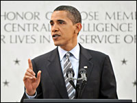 President Obama visited the CIA's headquarters in Langley, Va., on Monday, soon after his decision to release Bush-era memos that offered a legal justification for the use of harsh interrogation tactics. (Getty Images)