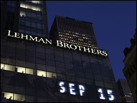 The U.S. government decided against rescuing Lehman Brothers. The September decision, which led the financial giant to file for bankruptcy, is being watched for clues on how the government might handle future bank failures. (Getty Images)