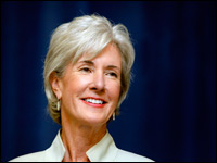 Kansas Gov. Kathleen Sebelius, shown at a &quot;Women For Obama&quot; town hall meeting last August in Warren, Mich., is the president's pick to lead health and human services. (Getty Images)