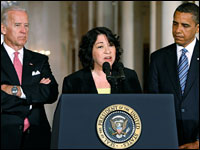 President Obama wants Congress to confirm Sonia Sotomayor to the Supreme Court before the Aug. 7 recess. She will first have to win a nod from the Senate Judiciary Committee, which Vice President Joe Biden (far left) used to chair. Senate Republicans have plenty of tactics at their disposal to delay a vote. (Getty Images)