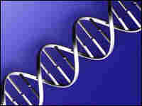 An illustration of DNA strand against a blue background.