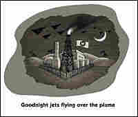 Goodnight jets flying over the plume.