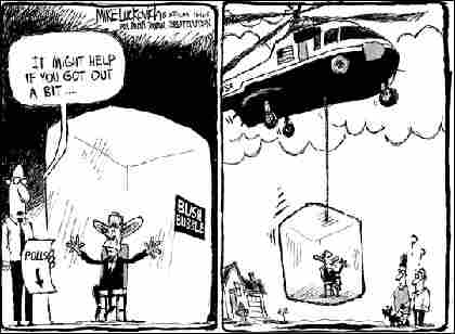 Luckovich-Bush. Credit: Mike Luckovich, Atlanta Journal-Constitution.